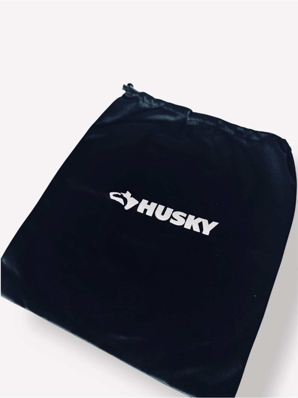 HUSKY 13” Black Drawstring Storage Organization Bag w White Logo